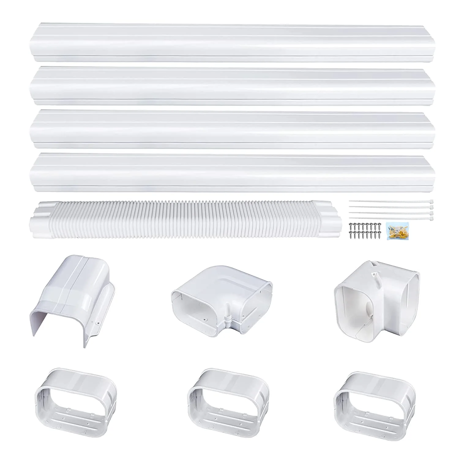 Powrocket-4in-14ft-Decorative-PVC-Line-Set-Cover-Kit-for-Ductless-Mini-Split-Air-Conditioners