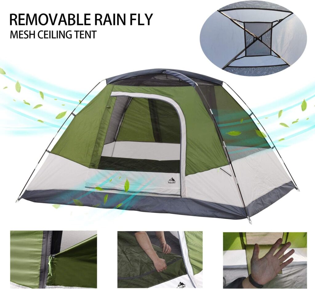 Camping Tent with Rainfly, 2/4 Person Dome Tent,Waterproof Windproof Family Tent with Mesh Windows, Easy Set Up for Hiking and Outdoor for All Seasons