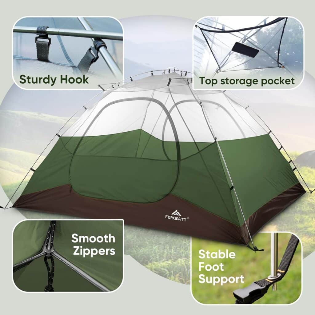 Forceatt Camping Tent 2/3/4 Person, Professional Waterproof  Windproof Lightweight Backpacking Tent Suitable for Outdoor,Hiking,Camping, Mountaineering and Travel