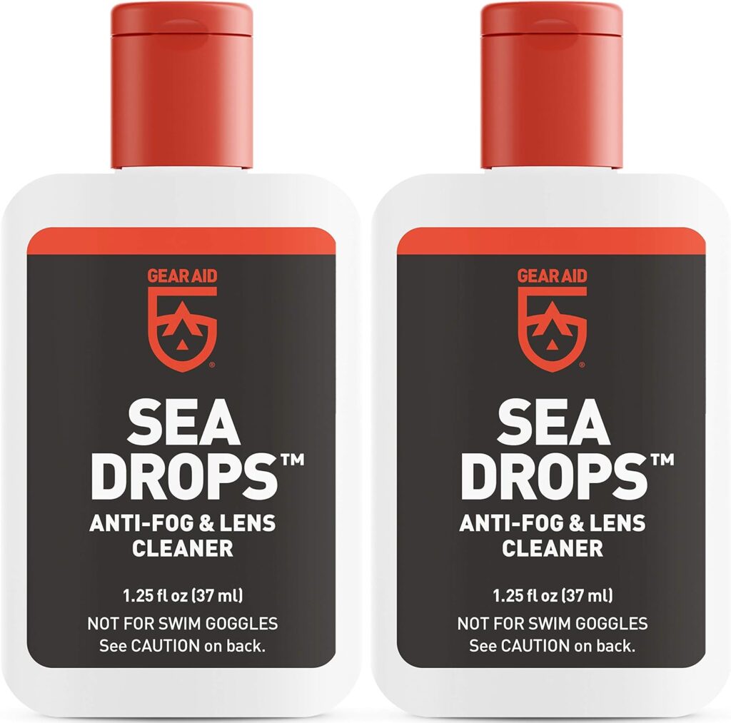 GEAR AID Sea Drops Anti-fog and Cleaner for Dive and Snorkel Masks, 1.25 fl oz, 2-pk, Bulk