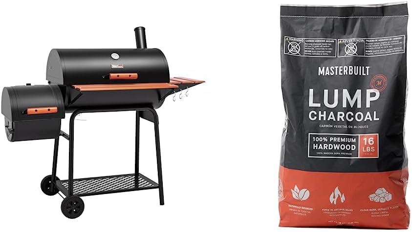 Royal Gourmet CC1830W 30 Barrel Charcoal Grill with Side Table, 627 Square Inches, Outdoor Backyard, Patio and Parties, Black