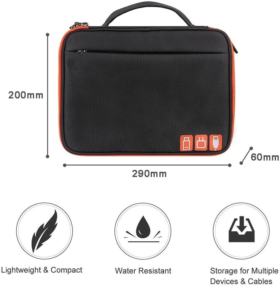 Waterproof 2 Layer USB Cable Storage Bag Electronic Organizer Digital Gadget Case Travel Cellphone Charge Mobile Charge (Color : A) (A)