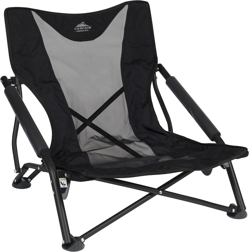 Cascade Mountain Tech Folding Camp Chair for Camping, Beach, Picnic, Barbqeues, Sporting Events with Carry Bag