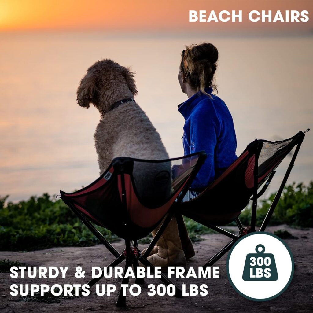 CLIQ Portable Chair - Lightweight Folding Chair for Camping - Supports 300 Lbs - Perfect for Outdoor Adventures - Black Chair