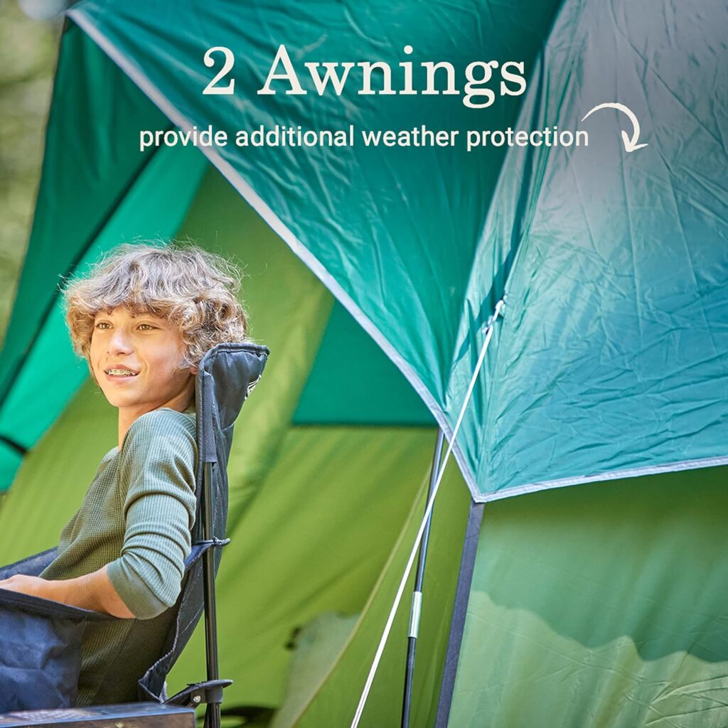 Coleman Sundome Camping Tent, 2/3/4/6 Person Dome Tent with Snag-Free Poles for Easy Setup in Under 10 Mins, Included Rainfly Blocks Wind  Rain, Tent for Camping, Festivals, Backyard, Sleepovers