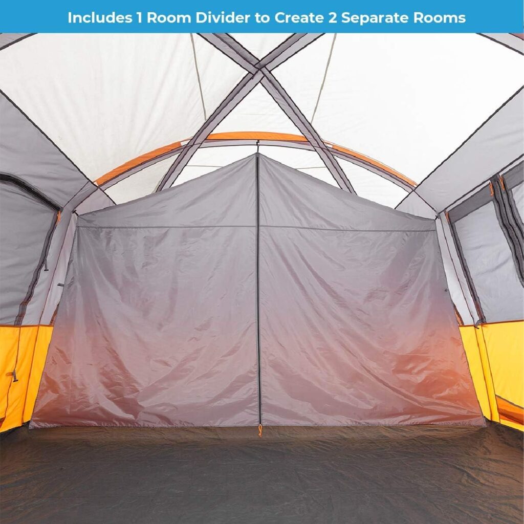 CORE 12 Person Tent | Large Multi Room Tent for Family with Storage Pockets for Camping Accessories | Portable Cabin Huge Tent with Carry Bag for Outdoor Car Camping