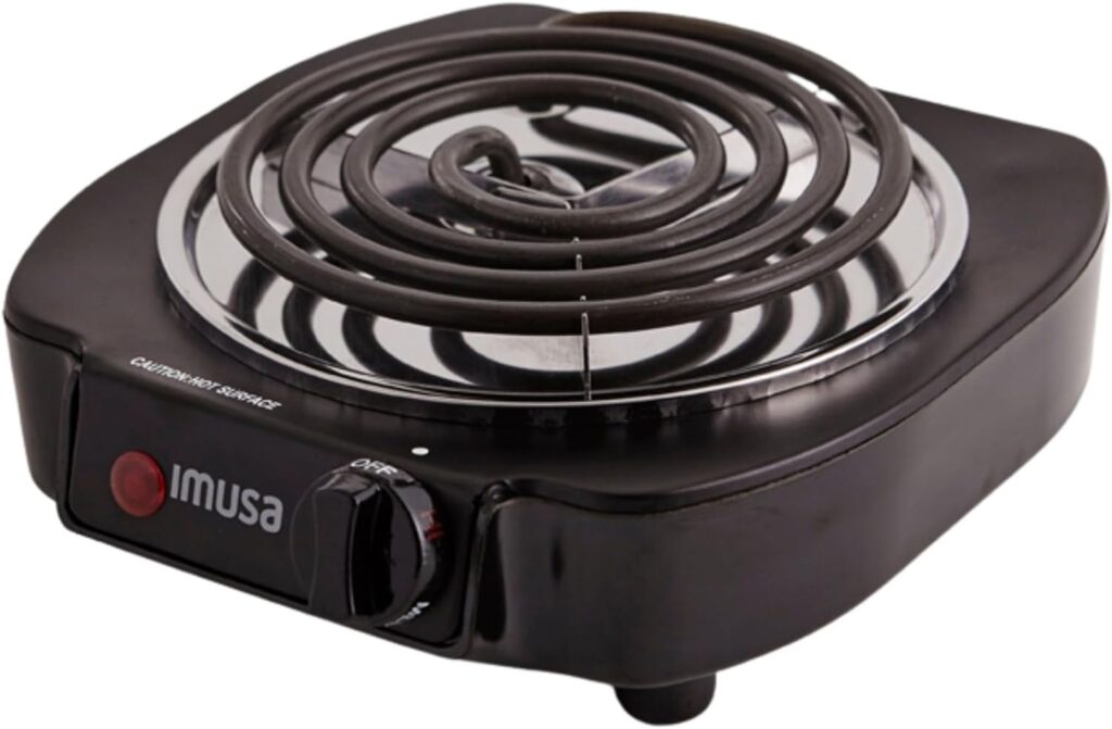 IMUSA USA GAU-80305 Electric Single Burner 1100-Watts, Black