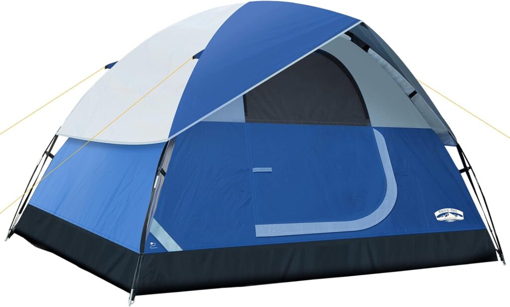 Pacific Pass 2/4/6 Person Family Dome Tent with Removable Rain Fly, Easy Setup for Camp Outdoor