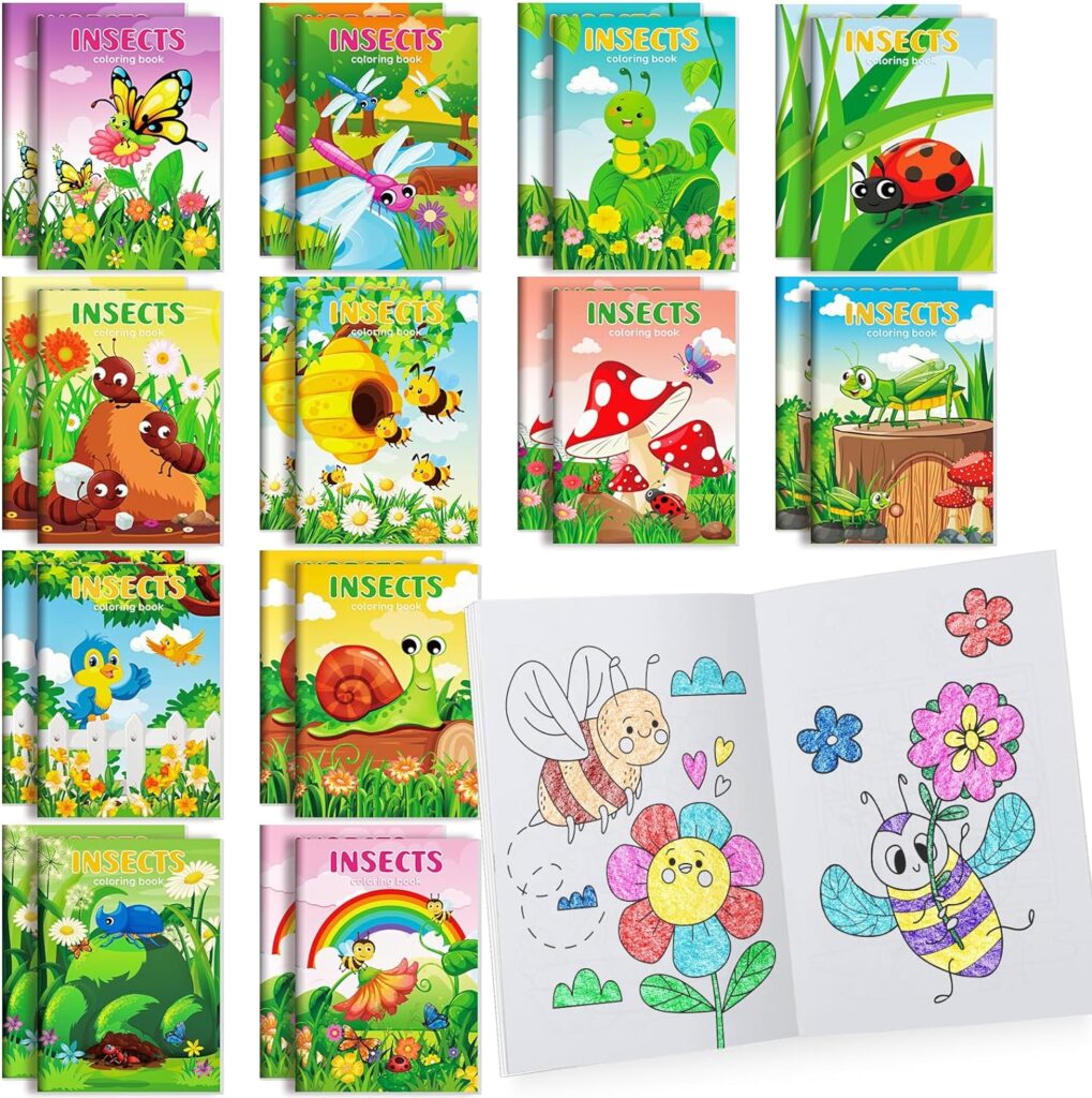 24 Coloring Books For Kids Party Favors Bulk Mini Coloring Books For Ages 4-8-12 Small Activity Books For Unicorn Dinosaur Mermaid Animal Birthday Party Gifts Goodie Bags Stuffers Classroom Travel