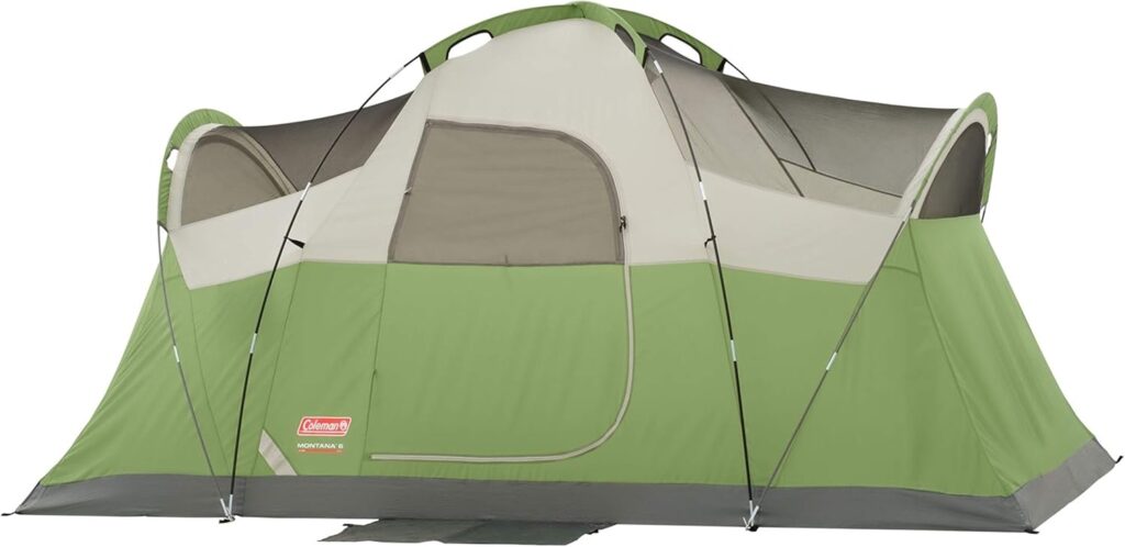 Coleman Montana Camping Tent, 6/8 Person Family Tent with Included Rainfly, Carry Bag, and Spacious Interior, Fits Multiple Queen Airbeds and Sets Up in 15 Minutes