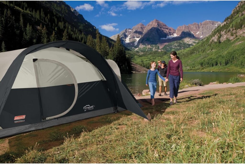 Coleman Montana Camping Tent, 6/8 Person Family Tent with Included Rainfly, Carry Bag, and Spacious Interior, Fits Multiple Queen Airbeds and Sets Up in 15 Minutes