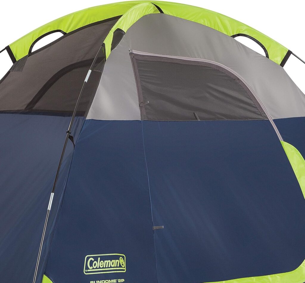 Coleman Sundome Camping Tent, 2/3/4/6 Person Dome Tent with Snag-Free Poles for Easy Setup in Under 10 Mins, Included Rainfly Blocks Wind  Rain, Tent for Camping, Festivals, Backyard, Sleepovers