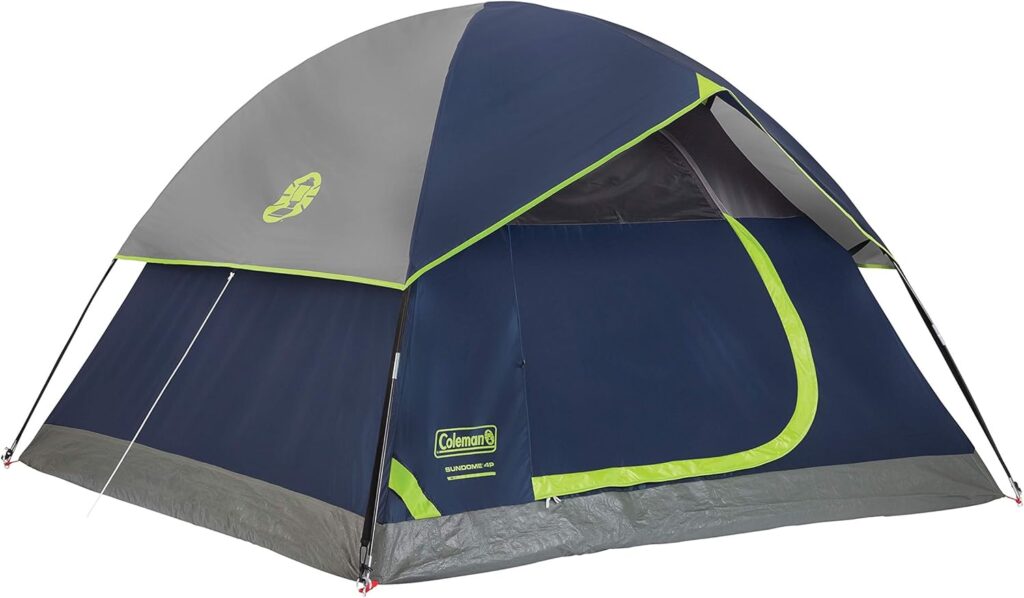 Coleman Sundome Camping Tent, 2/3/4/6 Person Dome Tent with Snag-Free Poles for Easy Setup in Under 10 Mins, Included Rainfly Blocks Wind  Rain, Tent for Camping, Festivals, Backyard, Sleepovers