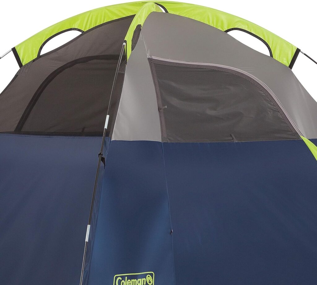 Coleman Sundome Camping Tent, 2/3/4/6 Person Dome Tent with Snag-Free Poles for Easy Setup in Under 10 Mins, Included Rainfly Blocks Wind  Rain, Tent for Camping, Festivals, Backyard, Sleepovers