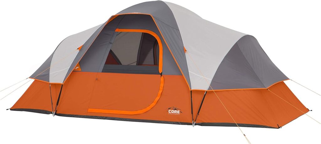 CORE Tents for Family Camping, Hiking and Backpacking | 4 Person / 6 Person / 9 Person / 11 Person Dome Camp Tents with Included Tent Gear Loft for Outdoor Accessories