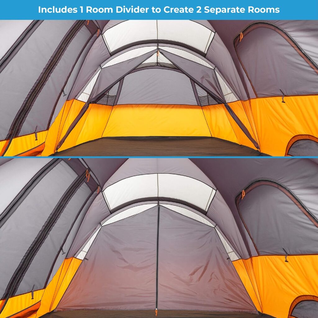 CORE Tents for Family Camping, Hiking and Backpacking | 4 Person / 6 Person / 9 Person / 11 Person Dome Camp Tents with Included Tent Gear Loft for Outdoor Accessories