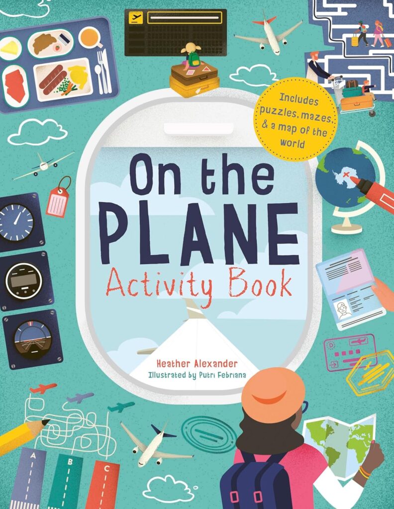 On The Plane Activity Book: Includes puzzles, mazes, dot-to-dots and drawing activities     Paperback – Illustrated, March 12, 2019