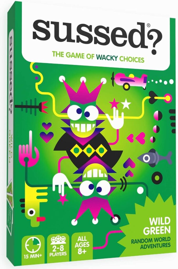 SUSSED The Game of Wacky Choices - Card Game for Kids  Families Who Love Social Board Games - Great Travel Conversation Cards - Hello Yellow Deck