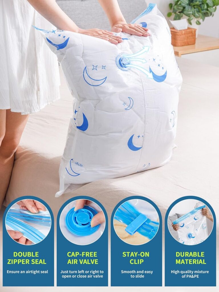 Vacuum Storage Bags with Electric Air Pump, 20 Pack (4 Jumbo, 4 Large, 4 Medium, 4 Small, 4 Roll Up Bags) Space Saving Bag for Clothes, Mattress, Blanket, Duvets, Pillows, Comforters,Travel