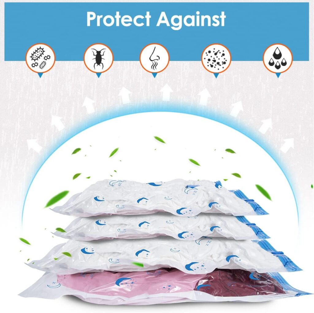 Vacuum Storage Bags with Electric Air Pump, 20 Pack (4 Jumbo, 4 Large, 4 Medium, 4 Small, 4 Roll Up Bags) Space Saving Bag for Clothes, Mattress, Blanket, Duvets, Pillows, Comforters,Travel