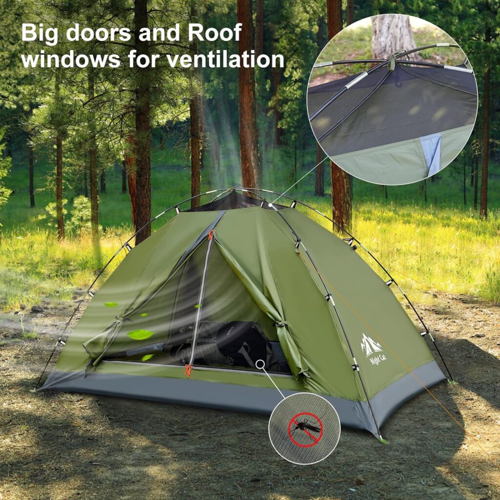 Night Cat Upgraded Backpacking Tents 1 2 Persons Easy Clip Setup Camping Tent Adults Scouts Heavy Rainproof Compact Lightweight