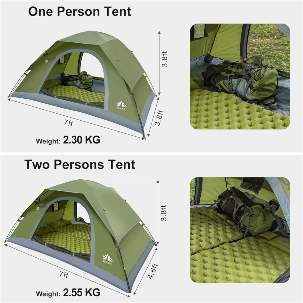 Night Cat Upgraded Backpacking Tents 1 2 Persons Easy Clip Setup Camping Tent Adults Scouts Heavy Rainproof Compact Lightweight