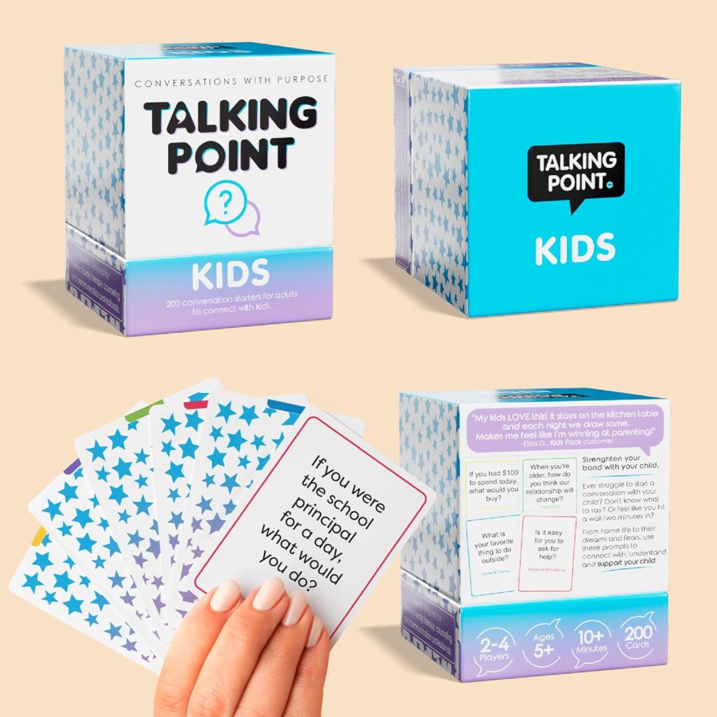 200 Kids Conversation Cards - Get Children to Enjoy Talking  Listening - Great for Road Trip  Family Dinners - A Way for Kids to Express Themselves