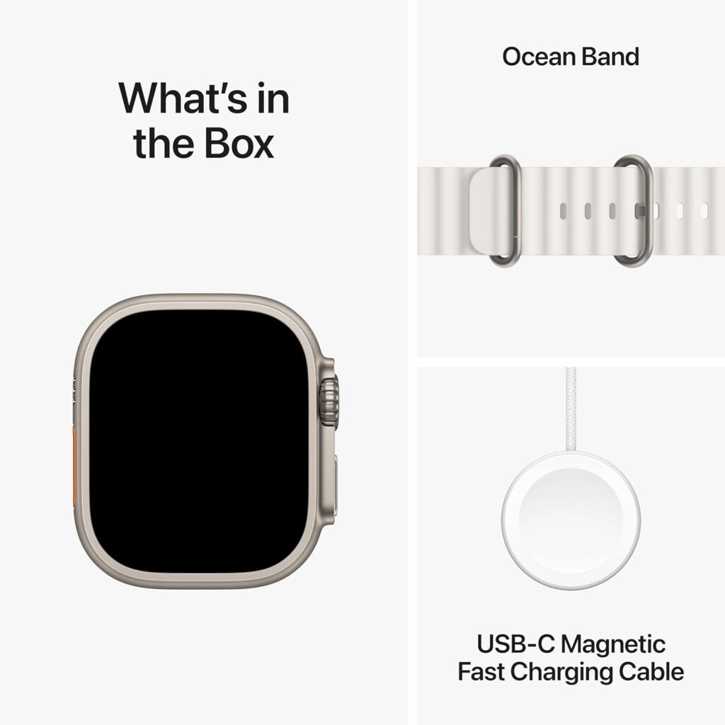 Apple Watch Ultra 2 [GPS + Cellular, 49mm] - Titanium Case with Blue Ocean Band, One Size (Renewed)