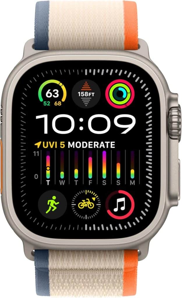 Apple Watch Ultra 2 [GPS + Cellular, 49mm] - Titanium Case with Blue Ocean Band, One Size (Renewed)