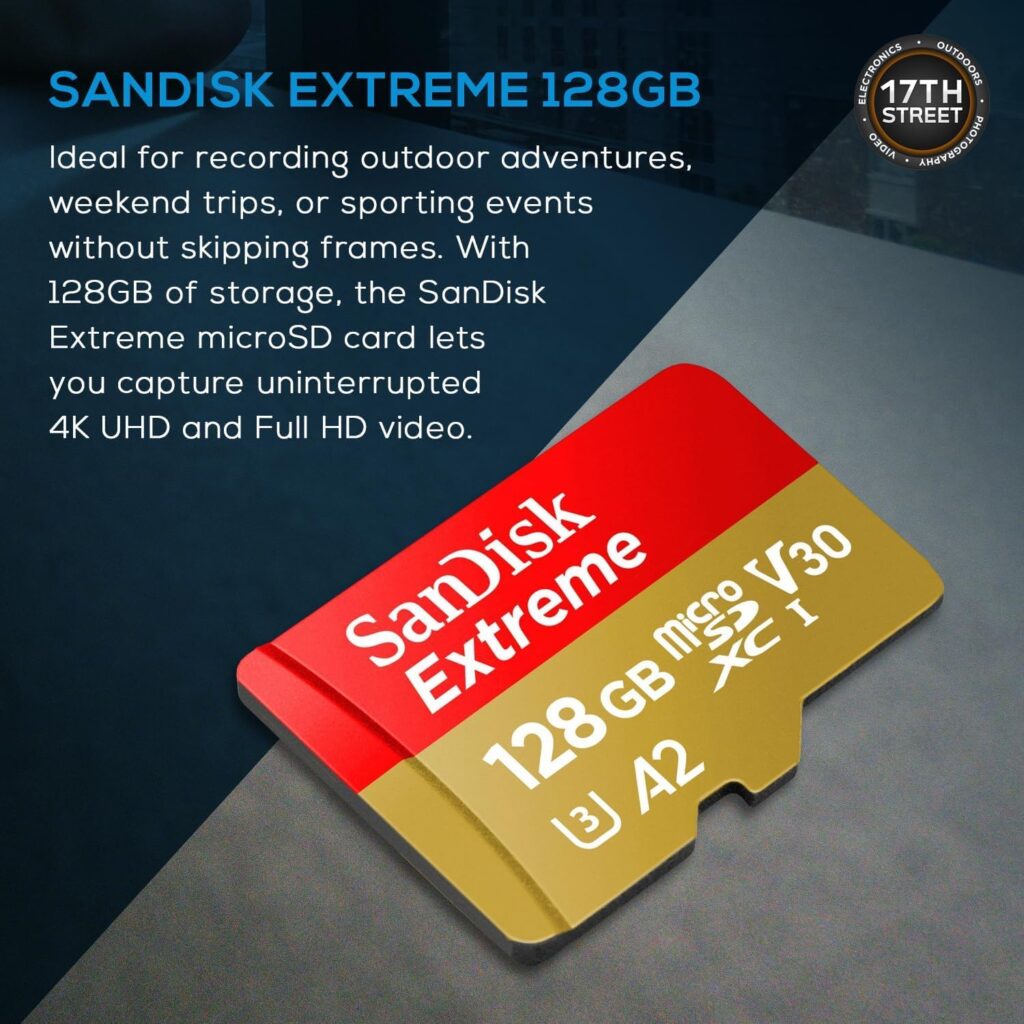GoPro HERO12 Black 4K Camera with Hypersmooth Stabilization, and Waterproof Ultra-Rugged Design, Bundle with Extra Enduro Rechargeable Li-Ion Battery and SanDisk 128GB Extreme Memory Card