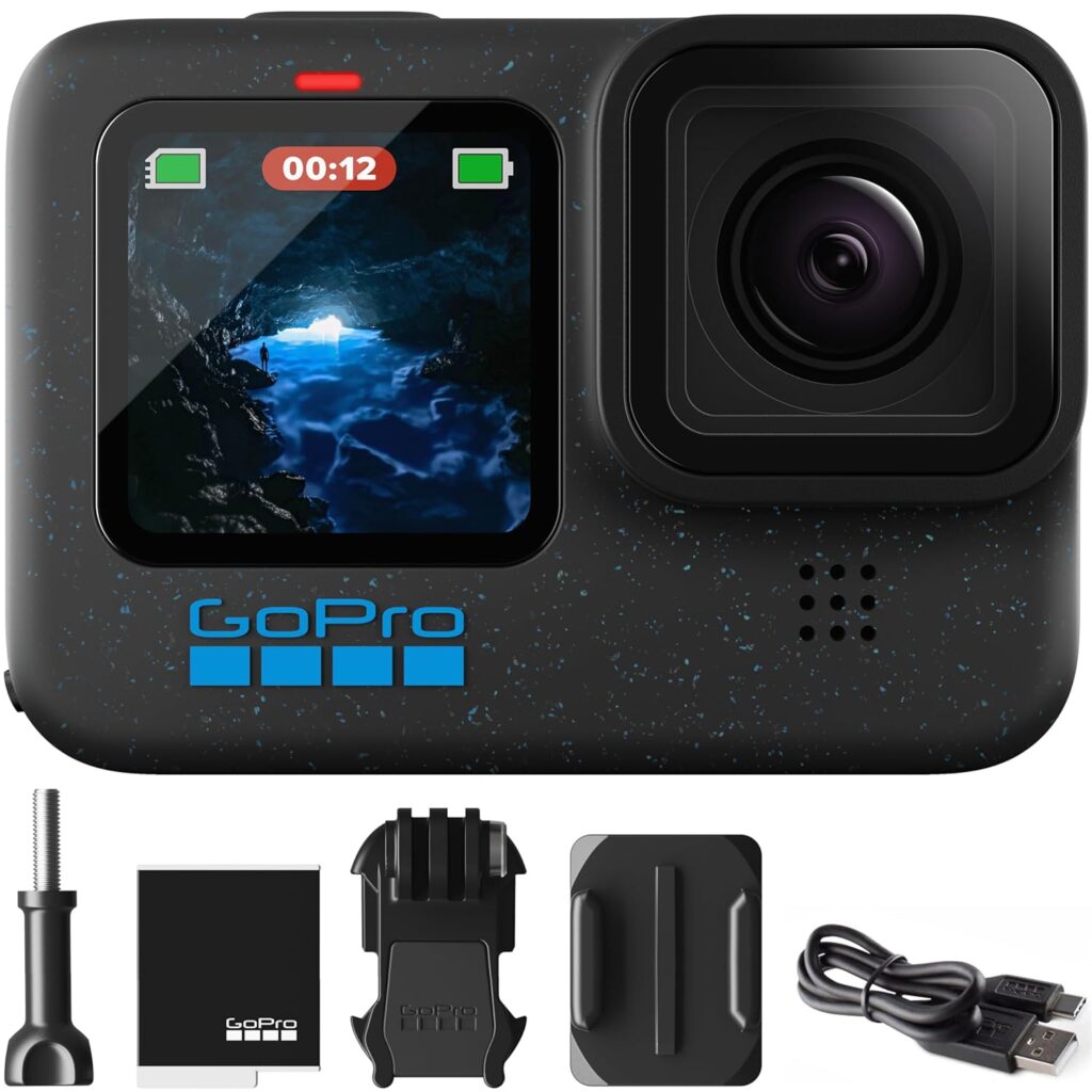GoPro Hero12 Black E-Commerce Package - Waterproof Action Camera with 5.3K60 Ultra HD Video, 27MP Photos, HDR, 1/1.9 Image Sensor, Live Streaming, Webcam, Stabilization