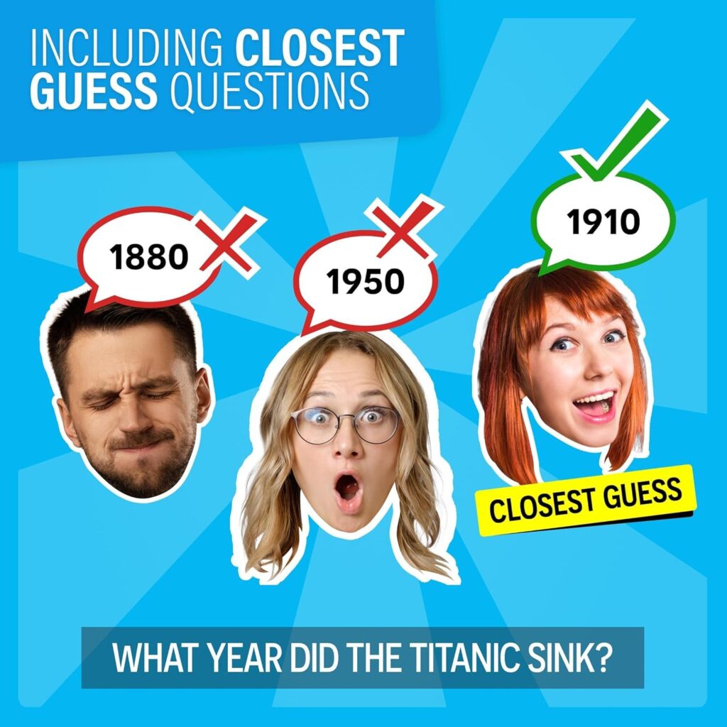 Super Trivia Game for Adults with 1200 Questions - Fun Board Game for Adults - Family Road Trip Travel Game for The Pursuit of Trivial Knowledge